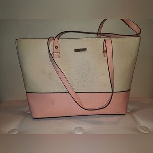 Preloved Elegant Pink and Cream Tote Bag
